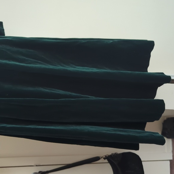 Vintage Green Velvet Laura Ashley Midi Wrap Dress - Picture 3 of 9